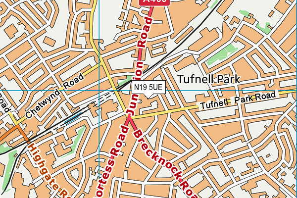 N19 5UE map - OS VectorMap District (Ordnance Survey) N19 5UE map - OS VectorMap District (Ordnance Survey)