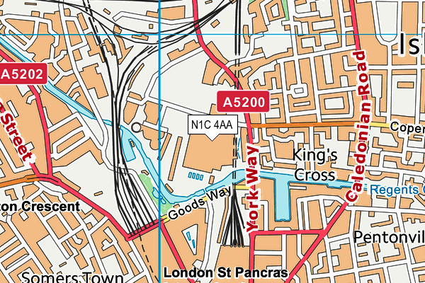 N1C 4AA map - OS VectorMap District (Ordnance Survey) N1C 4AA map - OS VectorMap District (Ordnance Survey)
