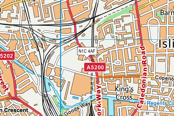 N1C 4AF map - OS VectorMap District (Ordnance Survey) N1C 4AF map - OS VectorMap District (Ordnance Survey)