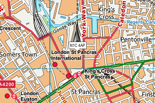 N1C 4AP map - OS VectorMap District (Ordnance Survey) N1C 4AP map - OS VectorMap District (Ordnance Survey)