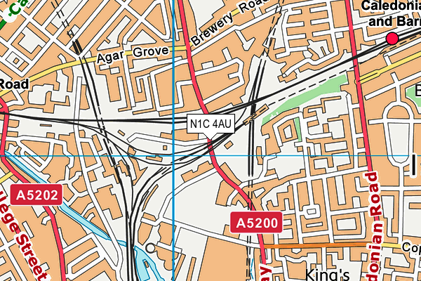 N1C 4AU map - OS VectorMap District (Ordnance Survey)