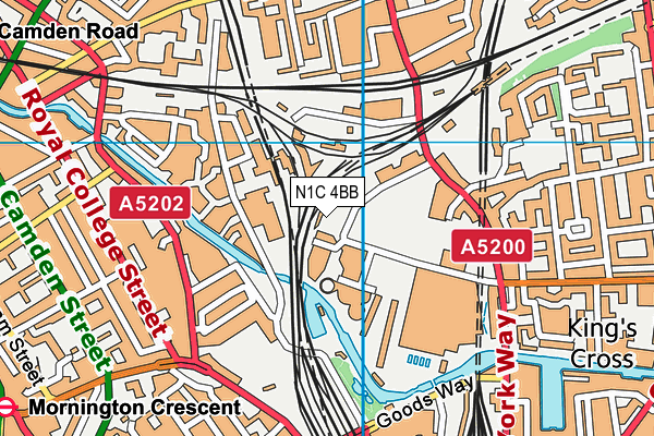 N1C 4BB map - OS VectorMap District (Ordnance Survey) N1C 4BB map - OS VectorMap District (Ordnance Survey)