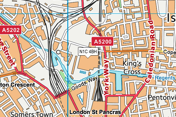N1C 4BH map - OS VectorMap District (Ordnance Survey) N1C 4BH map - OS VectorMap District (Ordnance Survey)