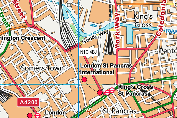 N1C 4BJ map - OS VectorMap District (Ordnance Survey) N1C 4BJ map - OS VectorMap District (Ordnance Survey)
