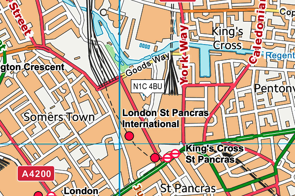 N1C 4BU map - OS VectorMap District (Ordnance Survey) N1C 4BU map - OS VectorMap District (Ordnance Survey)