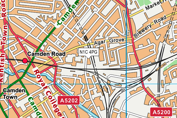N1C 4PG map - OS VectorMap District (Ordnance Survey)