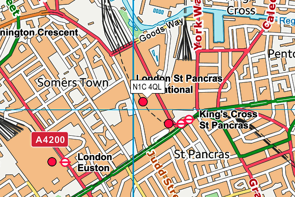 N1C 4QL map - OS VectorMap District (Ordnance Survey) N1C 4QL map - OS VectorMap District (Ordnance Survey)