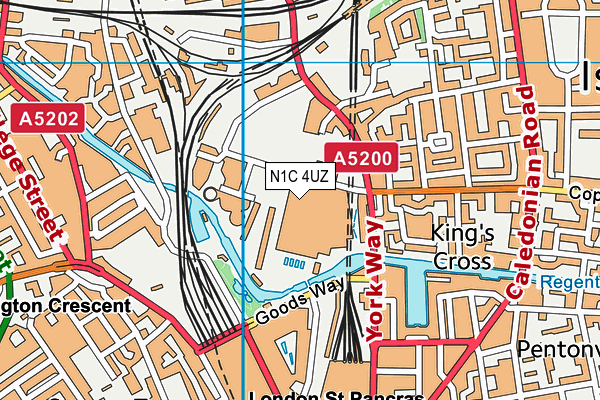 N1C 4UZ map - OS VectorMap District (Ordnance Survey)