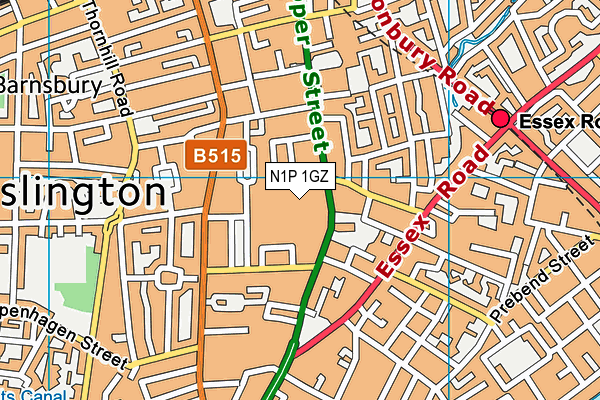 N1P 1GZ map - OS VectorMap District (Ordnance Survey) N1P 1GZ map - OS VectorMap District (Ordnance Survey)