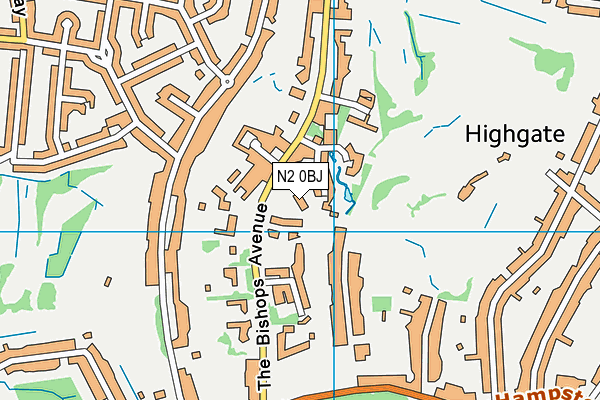 N2 0BJ map - OS VectorMap District (Ordnance Survey) N2 0BJ map - OS VectorMap District (Ordnance Survey)