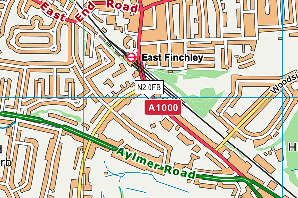 N2 0FB map - OS VectorMap District (Ordnance Survey) N2 0FB map - OS VectorMap District (Ordnance Survey)