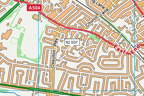 N2 0QY map - OS VectorMap District (Ordnance Survey) N2 0QY map - OS VectorMap District (Ordnance Survey)