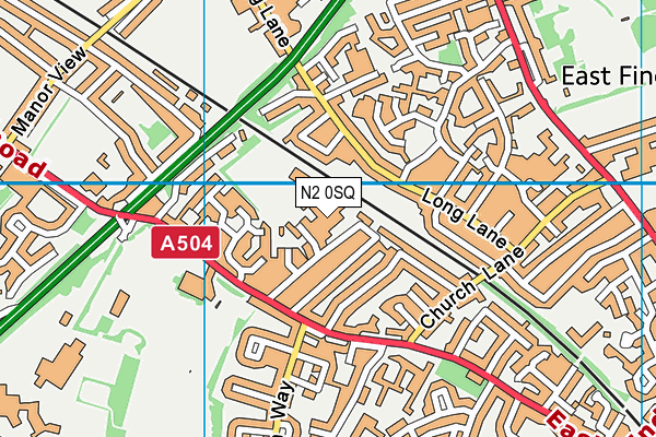 N2 0SQ map - OS VectorMap District (Ordnance Survey) N2 0SQ map - OS VectorMap District (Ordnance Survey)