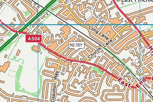 N2 0SY map - OS VectorMap District (Ordnance Survey) N2 0SY map - OS VectorMap District (Ordnance Survey)