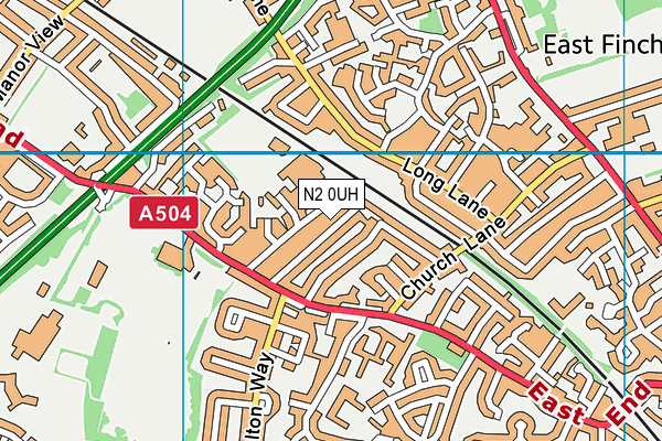N2 0UH map - OS VectorMap District (Ordnance Survey) N2 0UH map - OS VectorMap District (Ordnance Survey)