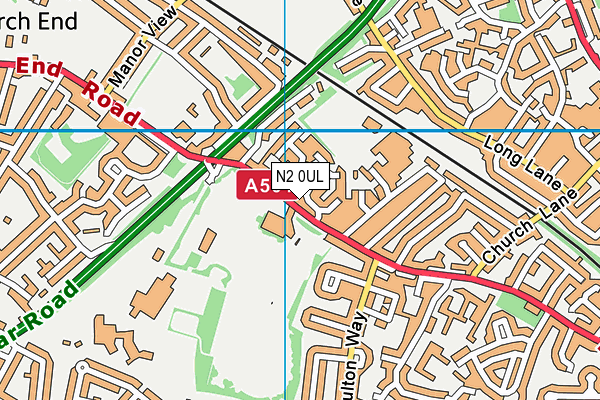 N2 0UL map - OS VectorMap District (Ordnance Survey) N2 0UL map - OS VectorMap District (Ordnance Survey)