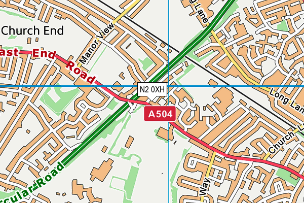 N2 0XH map - OS VectorMap District (Ordnance Survey) N2 0XH map - OS VectorMap District (Ordnance Survey)