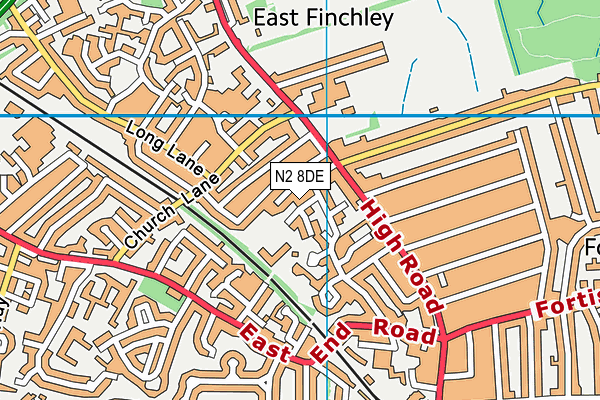 N2 8DE map - OS VectorMap District (Ordnance Survey) N2 8DE map - OS VectorMap District (Ordnance Survey)