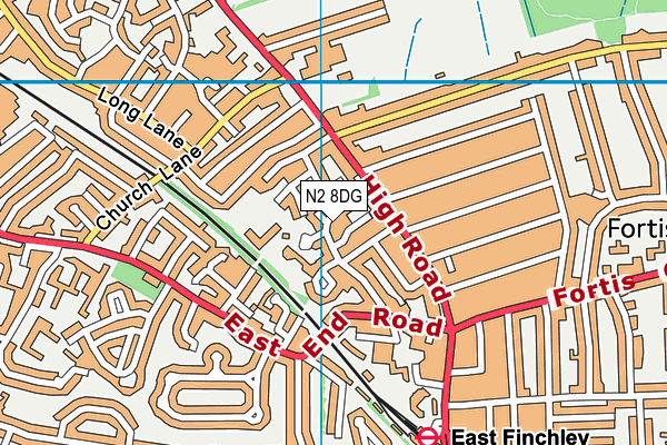 N2 8DG map - OS VectorMap District (Ordnance Survey) N2 8DG map - OS VectorMap District (Ordnance Survey)