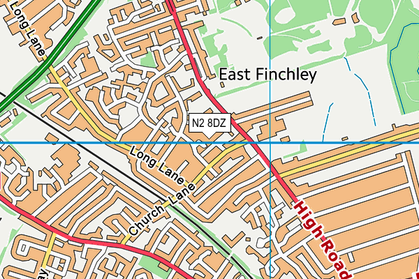 N2 8DZ map - OS VectorMap District (Ordnance Survey) N2 8DZ map - OS VectorMap District (Ordnance Survey)