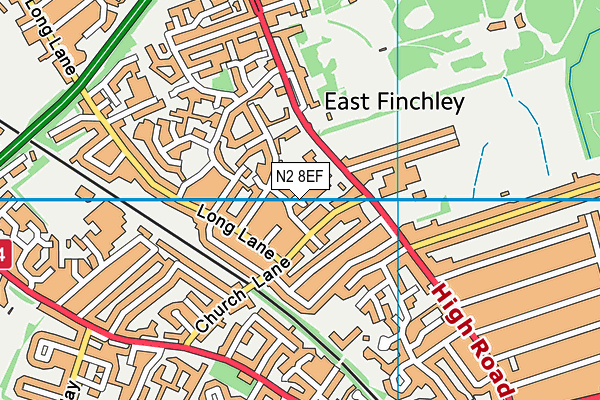 N2 8EF map - OS VectorMap District (Ordnance Survey) N2 8EF map - OS VectorMap District (Ordnance Survey)