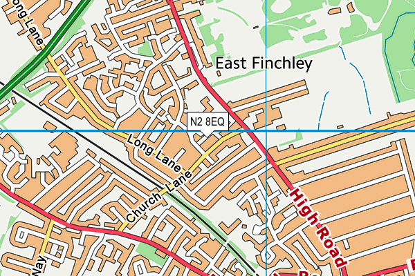 N2 8EQ map - OS VectorMap District (Ordnance Survey) N2 8EQ map - OS VectorMap District (Ordnance Survey)