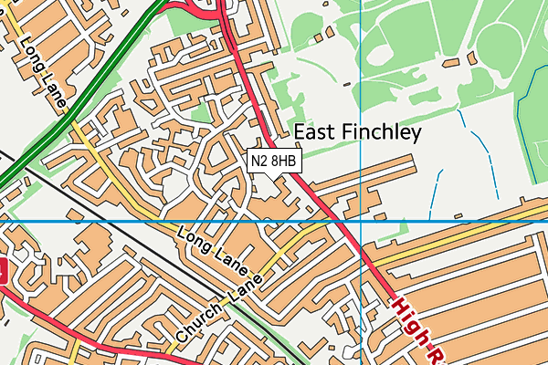 N2 8HB map - OS VectorMap District (Ordnance Survey) N2 8HB map - OS VectorMap District (Ordnance Survey)
