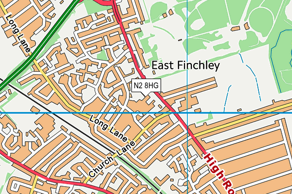 N2 8HG map - OS VectorMap District (Ordnance Survey) N2 8HG map - OS VectorMap District (Ordnance Survey)