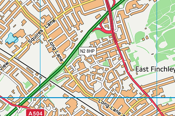 N2 8HP map - OS VectorMap District (Ordnance Survey) N2 8HP map - OS VectorMap District (Ordnance Survey)