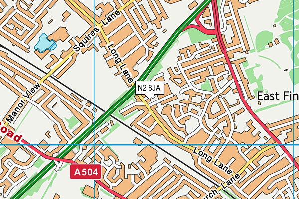 N2 8JA map - OS VectorMap District (Ordnance Survey) N2 8JA map - OS VectorMap District (Ordnance Survey)