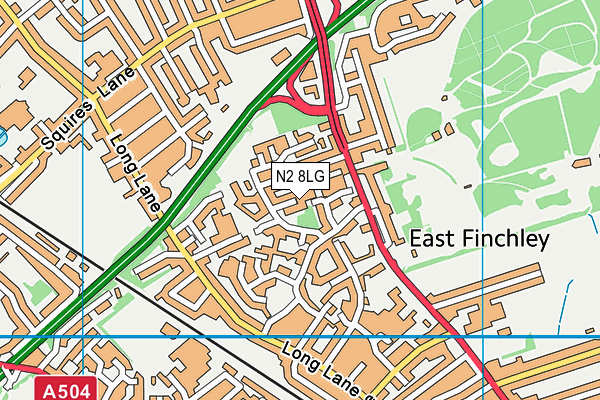 N2 8LG map - OS VectorMap District (Ordnance Survey) N2 8LG map - OS VectorMap District (Ordnance Survey)