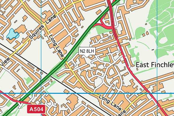 N2 8LH map - OS VectorMap District (Ordnance Survey) N2 8LH map - OS VectorMap District (Ordnance Survey)