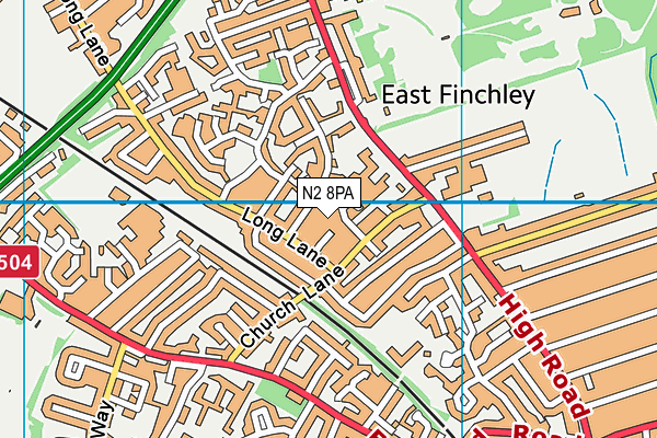 N2 8PA map - OS VectorMap District (Ordnance Survey) N2 8PA map - OS VectorMap District (Ordnance Survey)