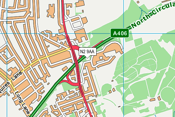 N2 9AA map - OS VectorMap District (Ordnance Survey) N2 9AA map - OS VectorMap District (Ordnance Survey)