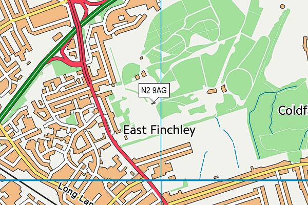 N2 9AG map - OS VectorMap District (Ordnance Survey) N2 9AG map - OS VectorMap District (Ordnance Survey)