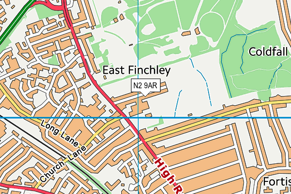 N2 9AR map - OS VectorMap District (Ordnance Survey) N2 9AR map - OS VectorMap District (Ordnance Survey)