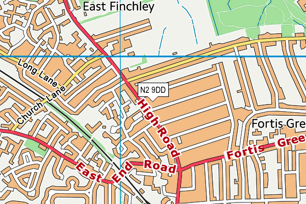 N2 9DD map - OS VectorMap District (Ordnance Survey) N2 9DD map - OS VectorMap District (Ordnance Survey)