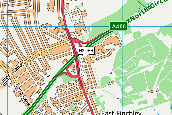 N2 9FH map - OS VectorMap District (Ordnance Survey) N2 9FH map - OS VectorMap District (Ordnance Survey)