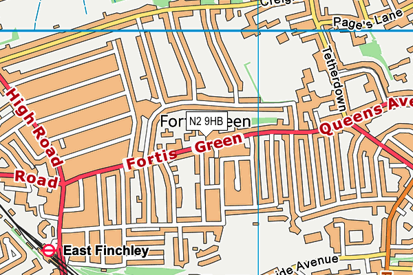 N2 9HB map - OS VectorMap District (Ordnance Survey) N2 9HB map - OS VectorMap District (Ordnance Survey)