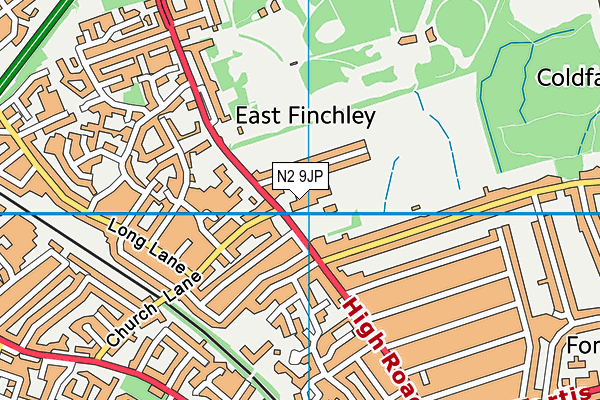 N2 9JP map - OS VectorMap District (Ordnance Survey) N2 9JP map - OS VectorMap District (Ordnance Survey)