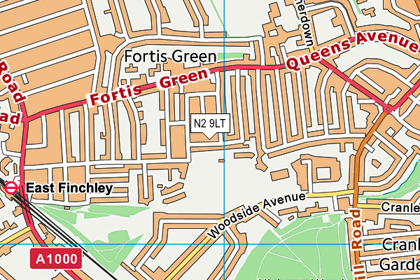 N2 9LT map - OS VectorMap District (Ordnance Survey) N2 9LT map - OS VectorMap District (Ordnance Survey)
