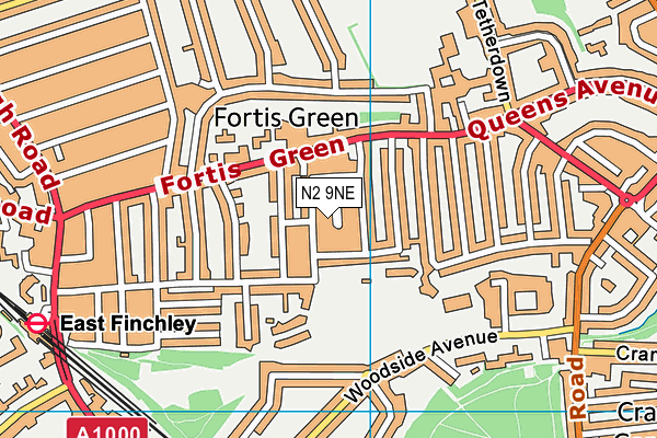 N2 9NE map - OS VectorMap District (Ordnance Survey) N2 9NE map - OS VectorMap District (Ordnance Survey)