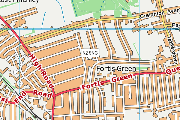 N2 9NG map - OS VectorMap District (Ordnance Survey) N2 9NG map - OS VectorMap District (Ordnance Survey)