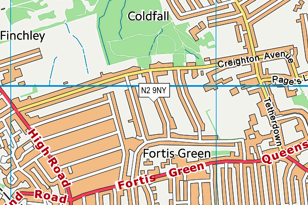 N2 9NY map - OS VectorMap District (Ordnance Survey) N2 9NY map - OS VectorMap District (Ordnance Survey)