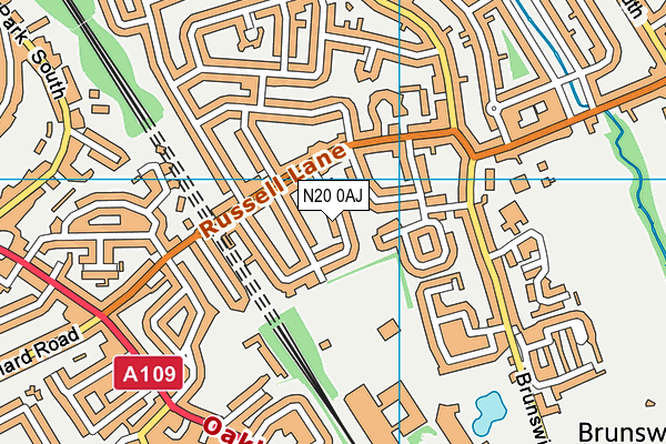 N20 0AJ map - OS VectorMap District (Ordnance Survey) N20 0AJ map - OS VectorMap District (Ordnance Survey)