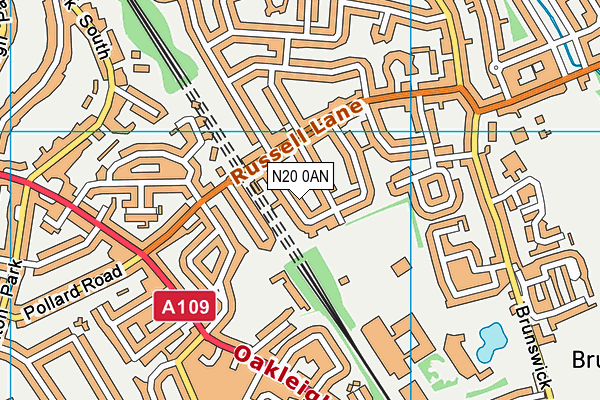 N20 0AN map - OS VectorMap District (Ordnance Survey) N20 0AN map - OS VectorMap District (Ordnance Survey)