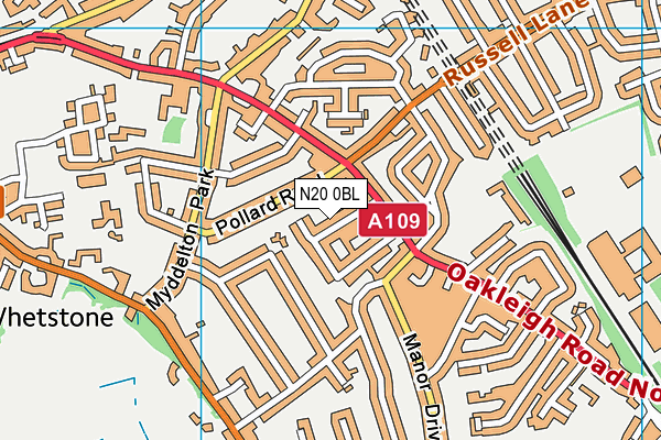 N20 0BL map - OS VectorMap District (Ordnance Survey) N20 0BL map - OS VectorMap District (Ordnance Survey)
