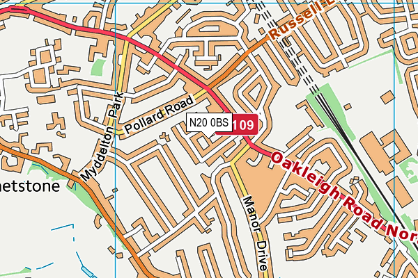 N20 0BS map - OS VectorMap District (Ordnance Survey) N20 0BS map - OS VectorMap District (Ordnance Survey)