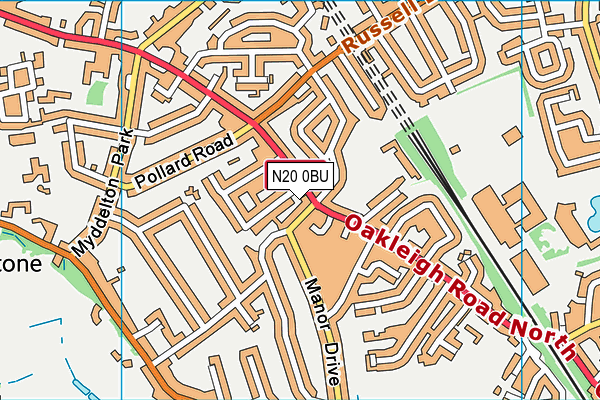 N20 0BU map - OS VectorMap District (Ordnance Survey) N20 0BU map - OS VectorMap District (Ordnance Survey)