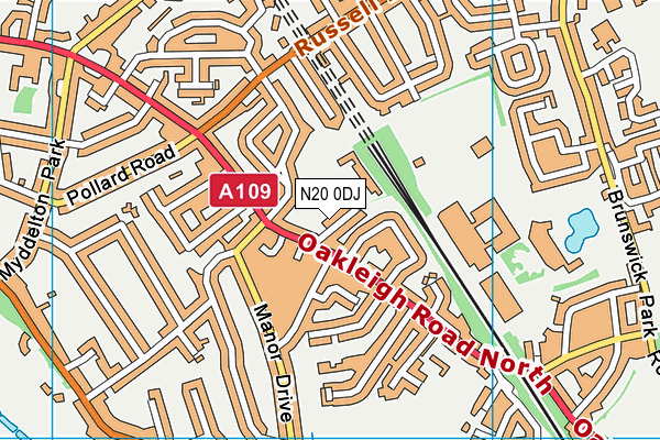 N20 0DJ map - OS VectorMap District (Ordnance Survey) N20 0DJ map - OS VectorMap District (Ordnance Survey)